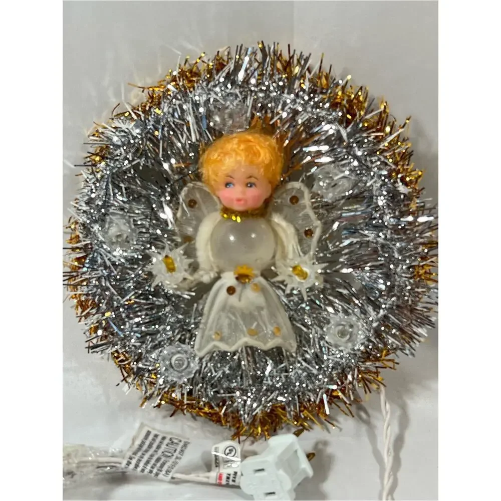 Vintage Mid Cenutry Angel Tree Topper Top or Christmas Decor Lighted Restored